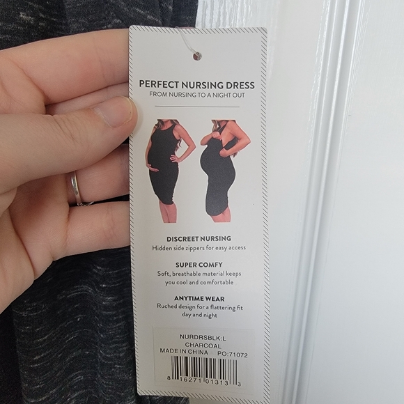 Gray Belly Bandit maternity dress nursing dress midi size large BNWT - Picture 3 of 6